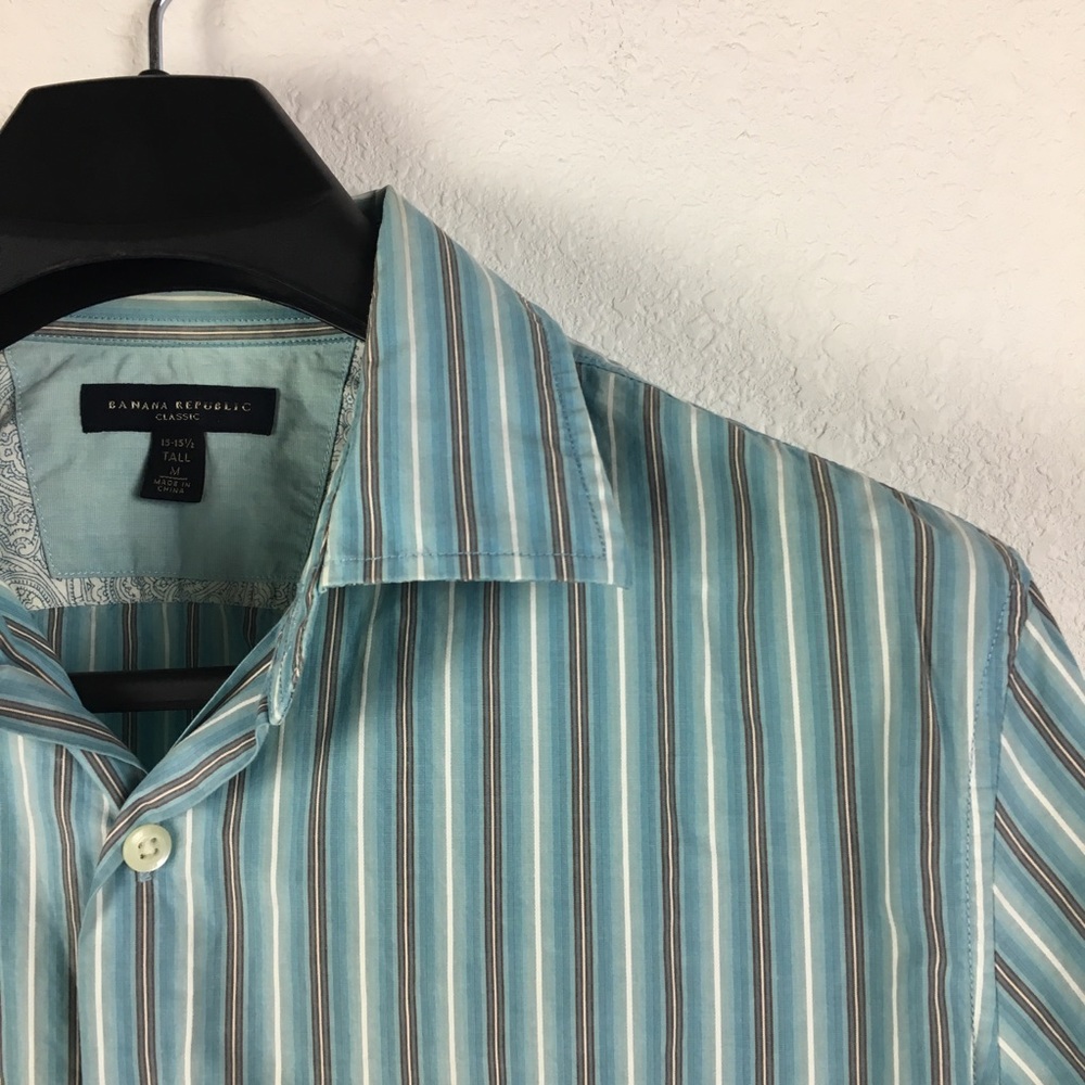 Banana Republic contrast cuff blue shirt Tall Med